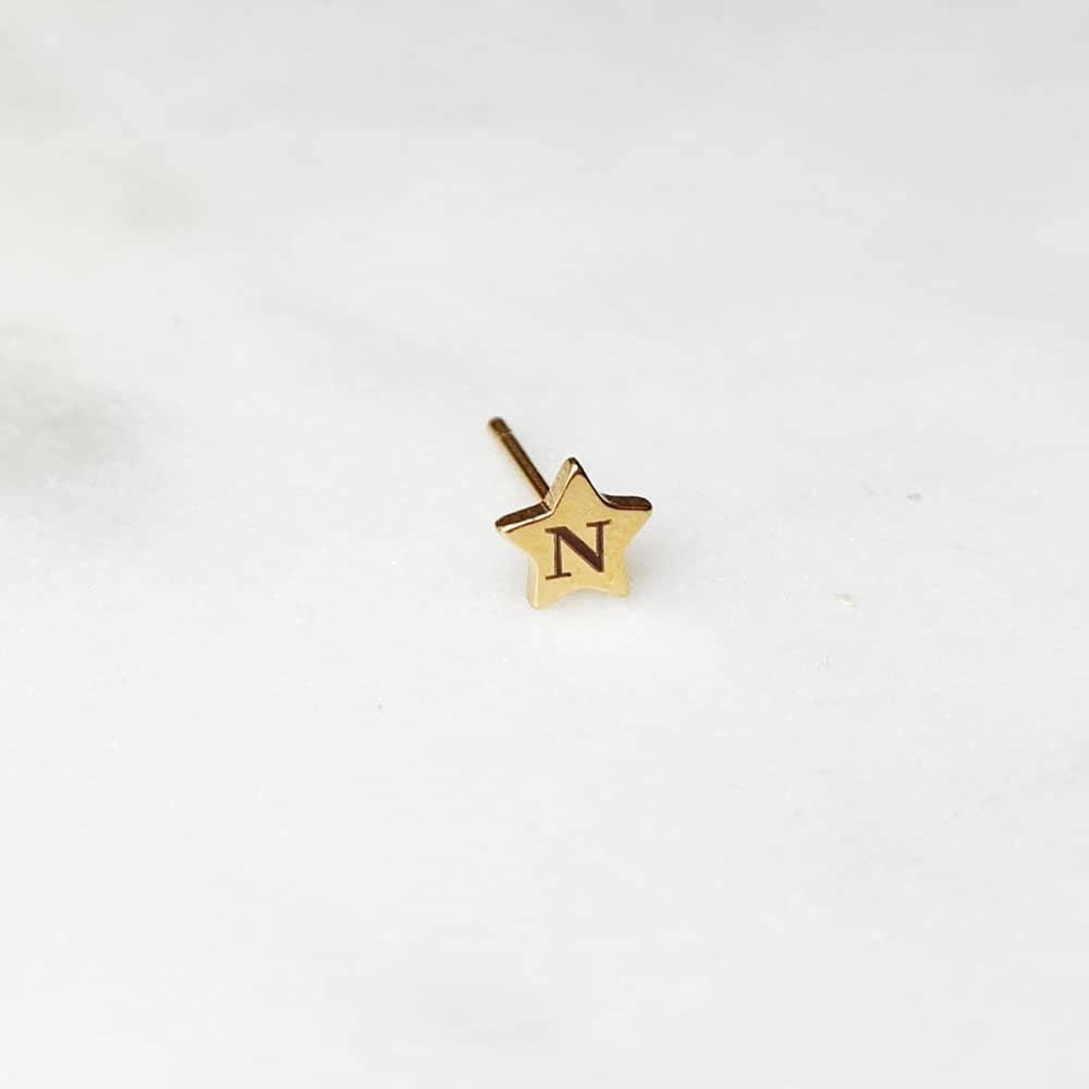 Engrave Earstud Star - ByNouck Jewelry