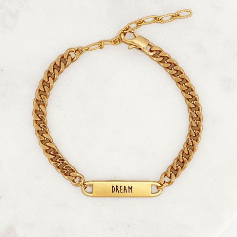 Flat Curb Bracelet Engrave - ByNouck Jewelry