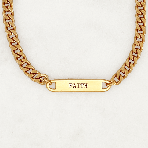 Flat Curb Choker Engrave - ByNouck Jewelry