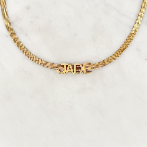Flat Name Necklace - ByNouck Jewelry