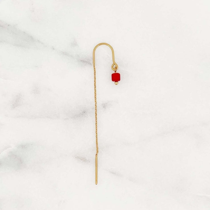 Long Chain Red Cube - ByNouck Jewelry