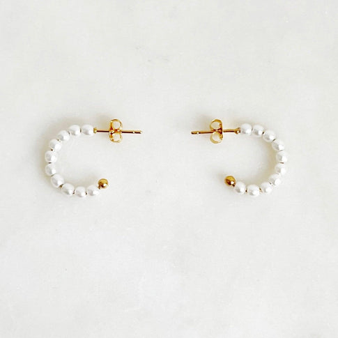 Pearl Hoop Set - ByNouck Jewelry