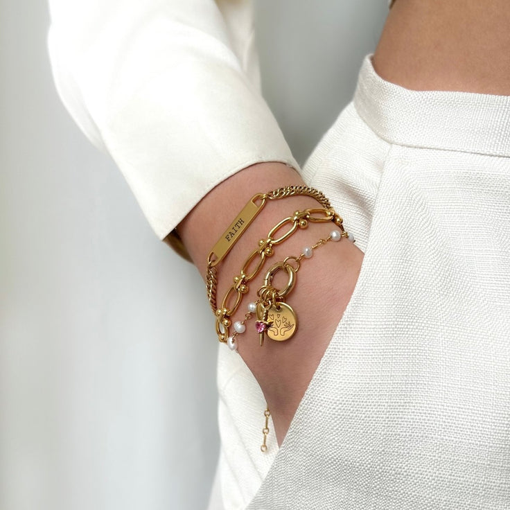 Small Curb Bracelet Engrave - ByNouck Jewelry
