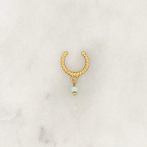 Twisted Ear cuff Minty Bead - ByNouck Jewelry