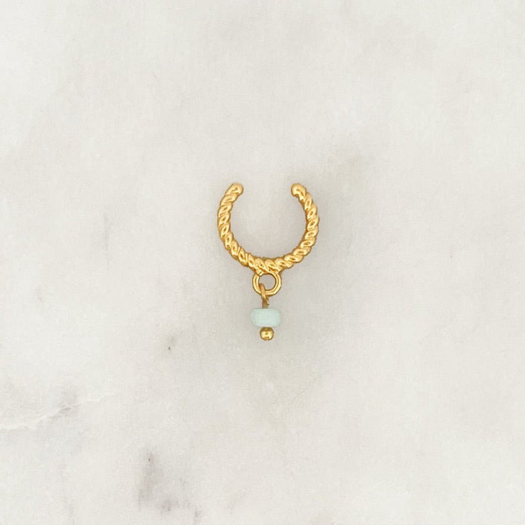 Twisted Ear cuff Minty Bead - ByNouck Jewelry